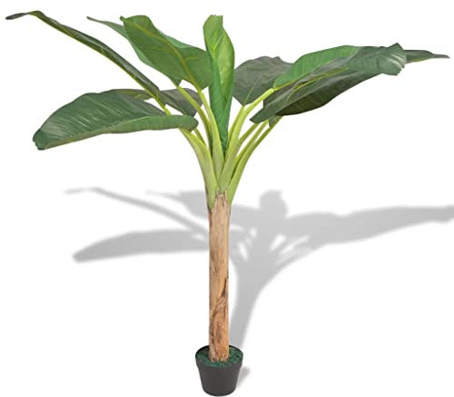 Möbelföremål hem konstgjord bananträd växt med kruka 150 cm grön-möbler