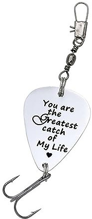Generisch 1stücke Kreatives Fischhaken Gitarrenplektrum Mit Dreifachem Haken Angelzubehör Für Outdoor-fischen Muster You Are My Greatest Catch of My Life