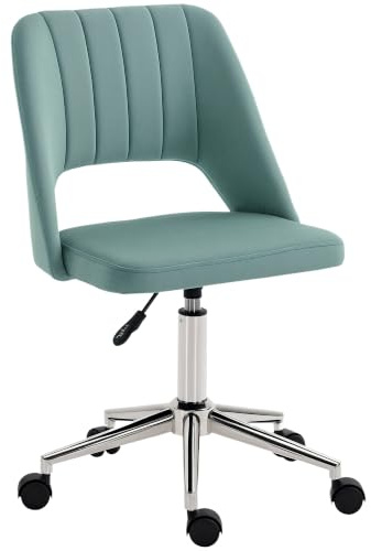 Vinsetto Homeoffice Stuhl mit Samtoptik Schreibtischstuhl Grün | Höhenverstellbar, Drehstuhl, Schminkstuhl, Bürostuhl, Bis 120 kg Belastbar, für Arbeitszimmer, Schlafzimmer