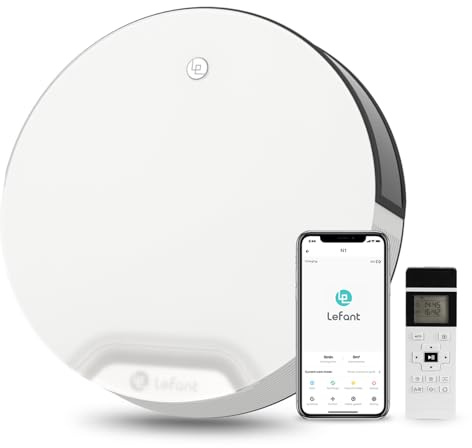 Lefant N1R Robot Aspirapolvere,Aspirazione Potenza 4500Pa,Fino a 165 Minuti di Autonomia,4 Modalità di Pulizia,Controllato tramite telecomando,Ideale per Peli di Animali