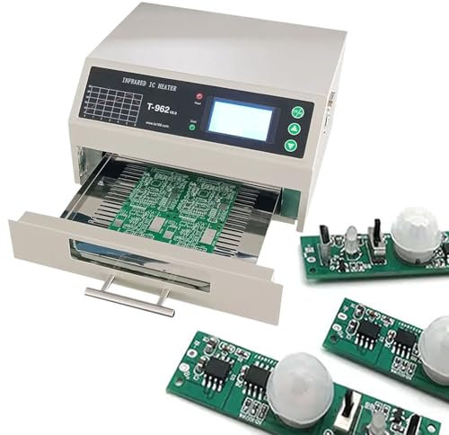 QFGain Four à Refusion, T-962 AméLioré, Station De Soudage par Refusion Infrarouge Professionnelle, ContrôLe par Micro-Ordinateur, Zone De Soudage 180 * 235 Mm, avec 8 Courbes De TempéRature,220V