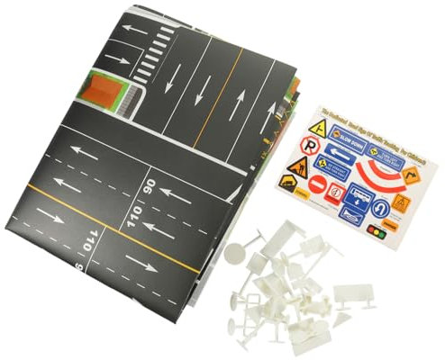 Toddmomy Panneaux De Signalisation Routière Clôtures Et Jouets Éducatifs pour Garçon Fille Jeux De Circulation Réaliste Et Sécuritaire