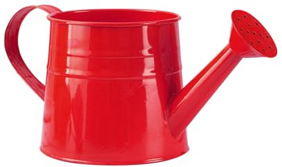 Small Metal Watering Can Outdoor Indoor Watering Can Plants Sprinkler Pot Gardening Tool, Galvanised Water Cans Garden Jug with Sprinkler Rose Head, Ideal for Flowers Houseplants (Red)