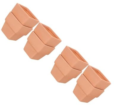 Hemobllo 2 Series Macetas Cuadradas De Roja para Suculentas Macetas Decorativas para Interior para Cactus Y Plantas Pequeñas para Escritorios Y Decoración 4 Piezas X 2