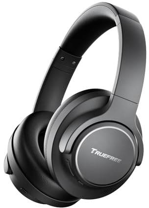 truefree HF-10 Over-Ear Bluetooth Kopfhörer mit 40mm Treiber, ANC -45dB, Raumklang, 125h Akku, AI Mikrofon, App, Gaming Modus, faltbar, USB-C, AUX, Headset mit Transparenzmodus
