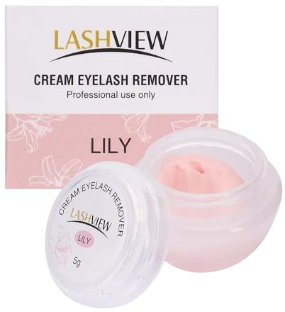 LASHVIEW Eyelash Extension Remover Cream, Lily Flavor Eyelash Adhesive Remover, Professional Eyelash Extensions Remover for Salon,5g