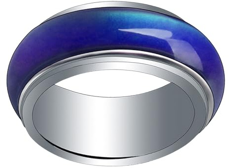 ifundom Stimmungsring Farbwechsel Ring Temperatur Farbverändernd Schmuck für Männer Modischer Emotion Ring Stimmungssensor Fingerschmuck