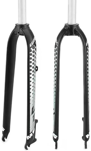 KUNYOS Fourche De VTT Fourche Rigide 26 27.5 29 Pouces Avant VTT pour VTT 9Mm QR Frein À Disque Vélo,Blanc,27.5inch