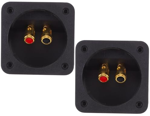 LAPYAPPE 2 pezzi Terminali Altoparlanti con Binding Post Dorati Connettori Resistenti per Casse Audio e Subwoofer Facili da Collegare con Attacco Molla Compatibili con Fili Spade e Mini