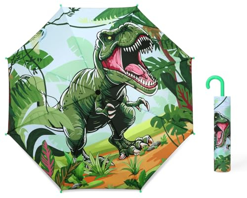 Kids Umbrella Children Travel Umbrellas Reinforced Canopy with Pinch Free Closure and Colorful Design Lightweight Umbrellas for Girls & Boys Suitable Size 32*24 inch Easy Push/Pull for Little Kids