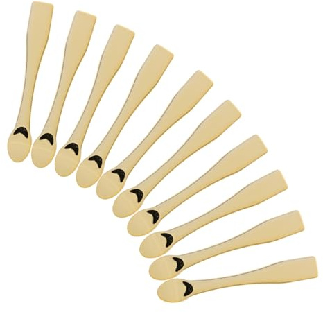Artibetter 10 Cucharas para Crema Facial de Abs Doradas para Muestreo y Aplicación, Ideales para Cuidado Facial Mujer y Mascarillas, Pack Práctico y Funcional