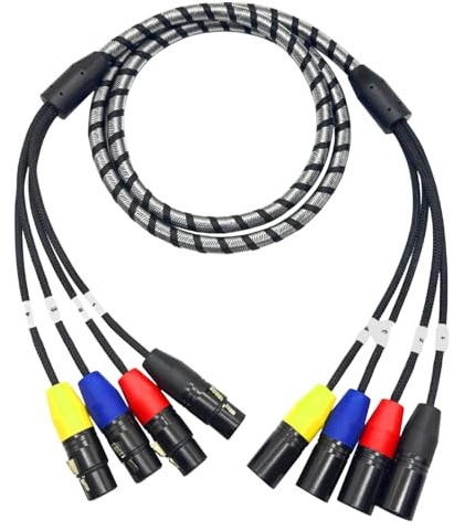 HDOYTXXM Câble audio multicore 4 broches avec gaine tressée pour un son en direct et des enregistrements en studio