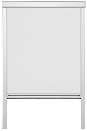 Lichtblick Dachfensterrollo Thermo-Rollo Skylight, Verdunkelung, stufenlose Bedienung, mit Seitenschienen, Passgenau für Velux-Dachfenster Weiß, 61,3 x 100 cm (MK06) (B x L)