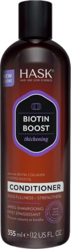 HASK Kräftigender BIOTIN BOOST Conditioner – für alle Haartypen, tierversuchsfrei, farbsicher, glutenfrei, ohne Sulfate, ohne Parabene – 355 ml