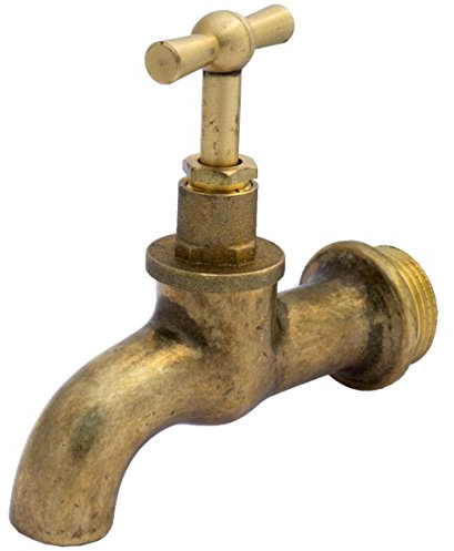 BFG Vintage Wasserhahn für Garten mit Pilzventil - 3/4 BSP Gewindeeinlass und 19mm Auslass, Britischer Standard Schlauchanschluss - Ideal für den Außenbereich