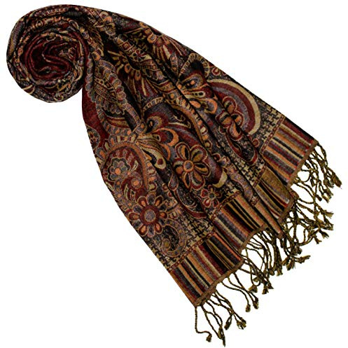 Lorenzo Cana - Luxus Schal aus weicher Wolle vom Merino - Lamm Paisley Muster bunt mehrfarbig 35 x 160 cm Wollschal Wolltuch Damenschal Damen Frauen