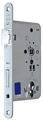 BKS FH Türschloss/Stahltürschloss DIN 18250 DO 9.0, Dornmaß 65mm, Entfernung: 72mm, Stulp: 24x235mm abgerundet, DIN Links, incl. SN-TEC® Montageset