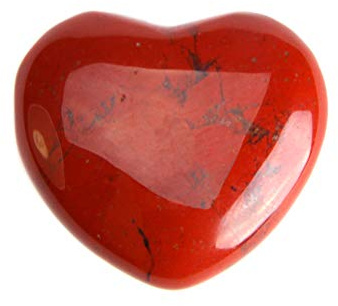 aqasha® Herz Deko Handschmeichler Jaspis Rot - Taschenherz Geschenkidee - Seifenstein Naturstein 3,5 cm x 3,5 cm