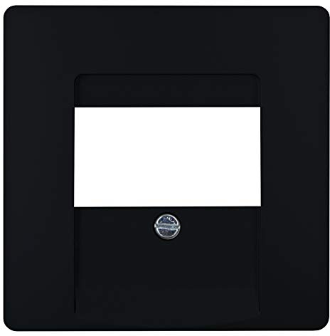 Kopp PARIS TAE-Netzwerkdose-Abdeckung in Matt-Schwarz - 5,7 x 5,7 cm - Hochwertiger Unterputz-Rahmen für 1–3 Anschlüsse - Stilvolle IP20 Telefondose-Abdeckung aus Kunststoff