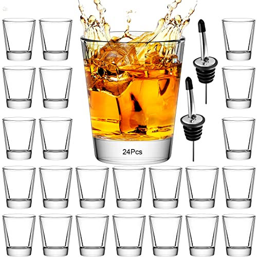 INFTYLE 24er Schnapsgläser Shotgläser Set Glas 5cl, Gläser für Whisky, Tequila, Wodka und Liköre，Spühlmaschinenfest