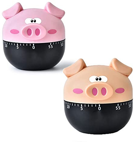 Cages 2PC Mechanical Egg Timer Cute Animal Pattern Kitchen Timer with Loud Alarm Countdown Timer for Cooking Food, Tea, Egg, and as Gym Timer Study Timer