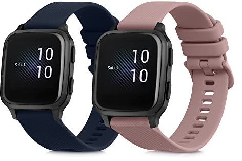 kwmobile Bracelet compatible avec Garmin Venu Sq Music/Sq bracelet - 2x bracelet de rechange en silicone pour fitness tracker
