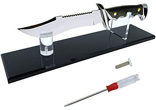 JVNZAM Acrylic Knife Display Stand Fixed Blade Knife Collection Decorative Sword Stand Display Stand Holder for Single Knife Rustic Cabin Home Decor (Transparent )