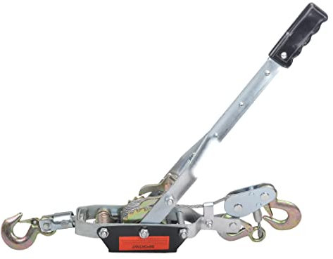 TBAPFS 5 Ton Heavy Duty 3 Hook Steel Cable Dual Gear Power Puller Come Along Chain Winch Ratchet Tool, Automotive Hoist Hand Winch Cable Puller Stretcher Lift