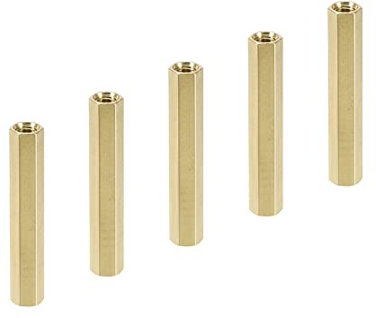 YOKIVE 5Stk M6 Distanzstücke Messing Sechskant PCB Abstandshalter Muttern Halten Höhe Konsistent Perfekt für Hauptplatine Schaltung Brett Elektronik (Gold Ton 50mm)