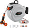 VEVOR Retractable Hose Reel, 115 ft x 1/2 inch, 180° Swivel Bracket Wall-Mounted, Garden Water Hose Reel with 9-Pattern Nozzle and 3 Fast Adaptors, Automatic Rewind, Lock at Any Length