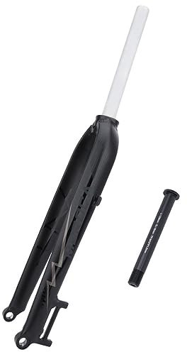 LHHL Fourche Avant VTT 26/27.5/29 Pouces Tige À Axe Traversant 15x100mm sans Filetage Tube Droit Fourche De Vélo 1-1/8 Rigide Frein À Disque Fourches (Color : Black+Gray 100mm, Size : 26)