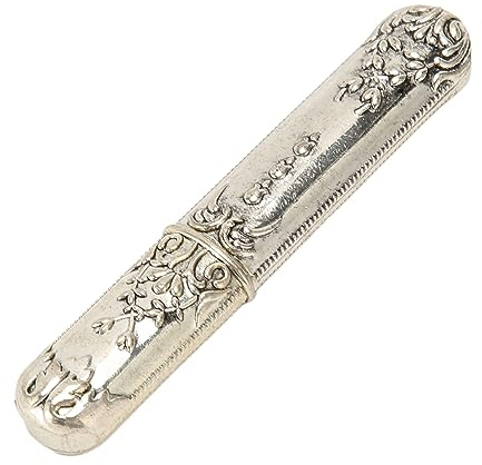 Vintage Inspirerad Portabel Nålhållare i Metall, Silver, för Handsömnad och Broderi, Antik Stil