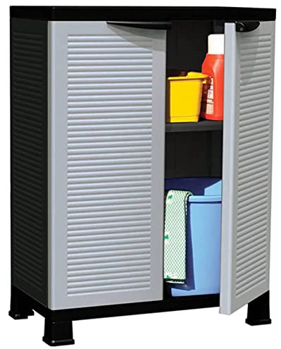LAPOOH Kunststoffschrank 68x39x92 cm, Lagerschrank, Kunstoffschränke, Putzmittelschrank, Beistellschrank, Geräteschrank, Mehrzweckschrank