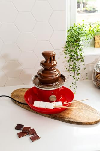 Marco Paul Fontaine à chocolat chaud avec fondue, ensemble de cuisine comprenant sauce au chocolat, plateau d'égouttement, plateau alimentaire, idéal pour les fêtes d'Halloween avec guimauves et