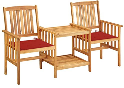 FUDUGEHMIOFWFJJ glasplatte Tisch,küchentisch klein,Tisch mit 4 stühlen Set,Gartenstühle mit Teetisch und Kissen Akazie Massivholzdining Table Set 4 Chairs,bistrosets,Patio Tisch und stühle Set,
