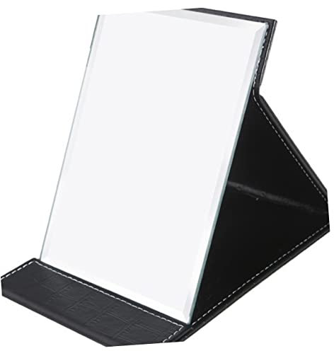 MAGICLULU Faltbarer Schminkspiegel Schwarz Mittelgroß Kosmetikspiegel Tragbar Modern Für Reisen Make up Zubehör