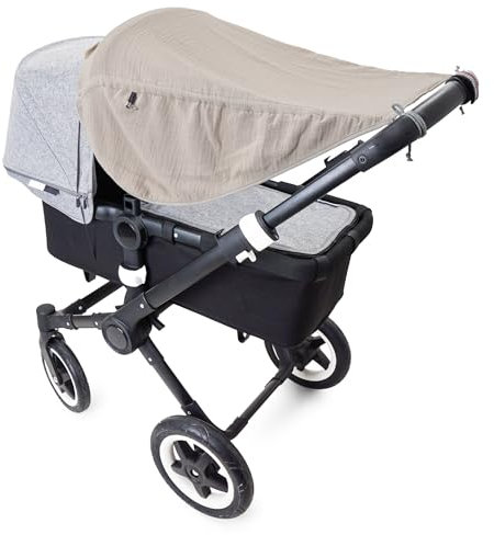 Liebes von priebes Sonnensegel Johanna UV Schutz 50+ | Sonnendach mit Seitenschutz | Universal Sonnenschutz | Sonnensegel für Kinderwagen & Buggy
