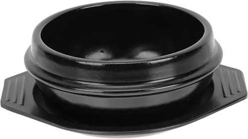 Ciotola in pietra coreana con vassoio, pentola in argilla per cucinare pentole in ceramica senza coperchio, pentole coreane vintage da cucina per cuocere a fuoco lento (uno, conteggio, 1)