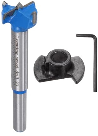 QUARKZMAN Forstnerbohrer mit Einstellbare Tiefenplatte, 20mm Runder Metallgriff, Länge 78mm Universelle und Hochwertige Holzbohrer, Blau