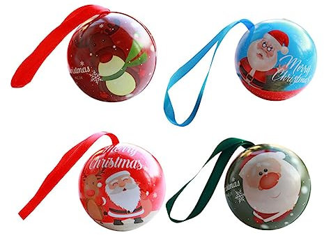 minkissy Weihnachten Candy Boxen Weihnachten Baum Ornamente 4 Stücke Candy Lagerung Box Candy Container Farbe