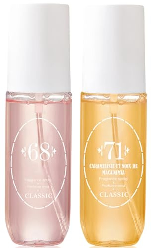 2PCS Brazilian Perfume Body and Hair Mist, Long-Lasting Fresh Fruity Fragrance Spray Crush #68+#71
