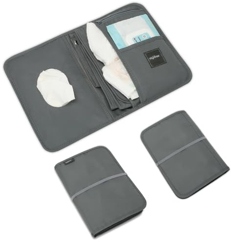myliboo Baby Windeltasche mit Wickelunterlage für Unterwegs, Wickeltasche Organizer,Baby Must Have, Praktisch, Stilvoll, Abwaschbar, Wasserabweisend, Hygienisch, für unterwegs (Olivegrau)