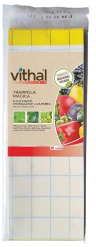 VITHAL Trappola Magica Insetticida Naturale per Piante, 10 Pezzi Pronto all’Uso, Efficace Senza Sostanze Chimiche, Adatta a Orticole, Frutticole, Ornamentali, Agricoltura Biologica