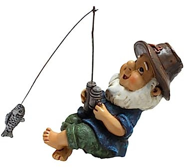 HAKIDZEL 1stück Kreative Resin Angler Gartenzwerg Statue Wetterfeste Dekofigur Für Garten Balkon Und Außenbereich Lustige Gartenfigur Aus Hochwertigem Harz Garten Dekoration