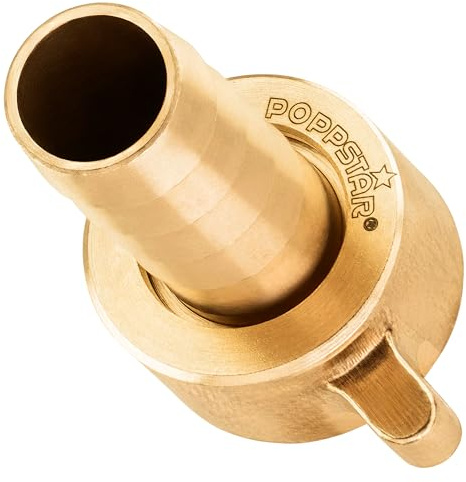 Poppstar Schlauchverbinder IG 1/2 Zoll Messing (inkl. Überwurfmutter mit Flachdichtung) auf Schlauchtülle 1/2 Zoll (12,7mm)