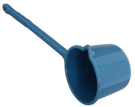 LAPYAPPE Cucharón Grande para Agua con Mango Largo Azul Plástico Resistente Multiusos Hogar Ducha Jardín Utensilio Práctico para Tareas Diarias