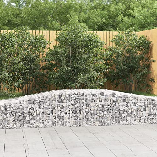 Snsowed Cesto Gabbione ad Arco 400x50x40/60 cm Ferro Zincato,Cesto Gabbione,Gabbione,Gabbione per Sassi,Gabbione Sassi-153412