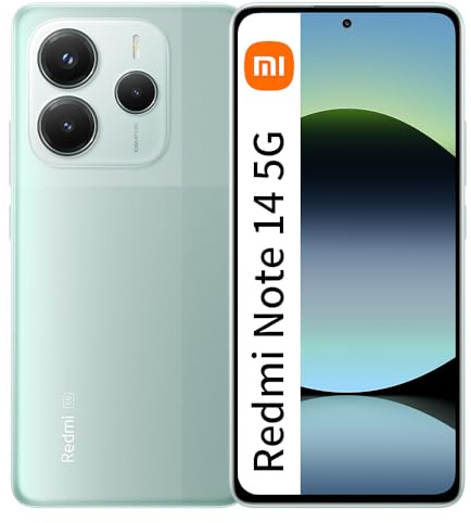Xiaomi Redmi Note 14 5G 8gb RAM + 256gb ROM NFC Smartphone 6.67 120Hz 108mp 5110Mah 45w, Ciano (con caricabatterie)