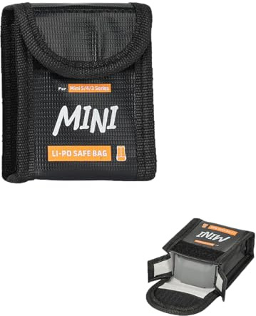CERFFOOL Lipo Batterie Coffre-Fort Sac pour DJI Mini 5 Pro/4 Pro/3 Pro/Mini 3 Ignifuge Antidéflagrant Housse de Protection Chargement Sécurisés Sac de Rangement Accessoires Drone (pour 1 Batterie)
