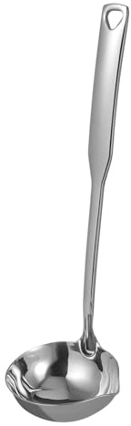 VERDANVERSE Cucharón de Sopa de Acero Inoxidable con Mango y Boquilla Vertedora Utensilio de Cocina para Servir Salsas y Caldos Hogar y Restaurante